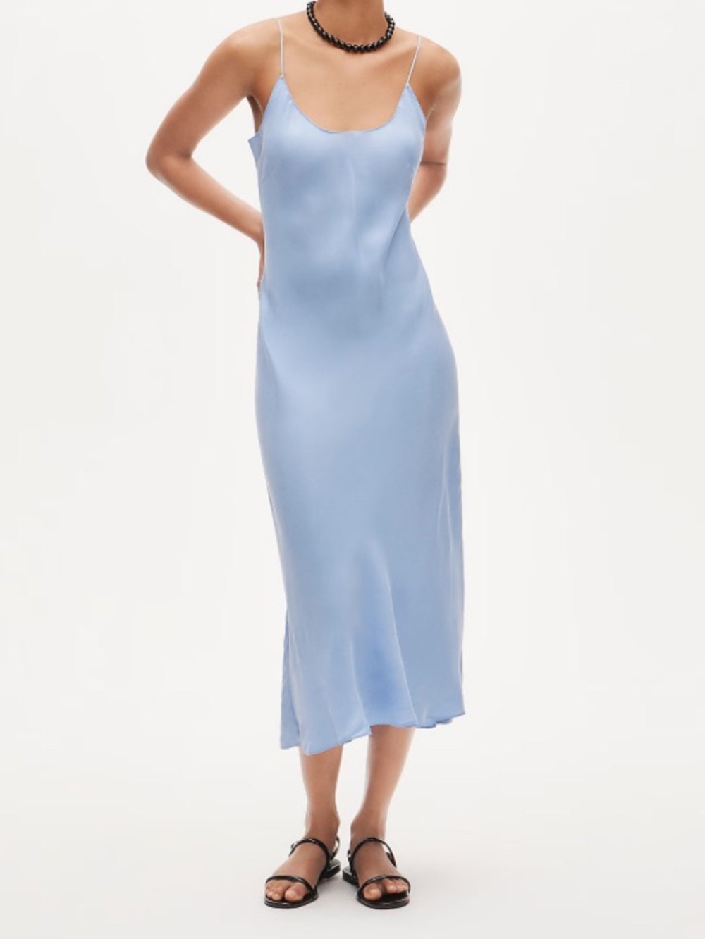 J. Crew Gwyneth Slip Dress Fountain Mist Light Blue Satin NEW Size 0P Cupro